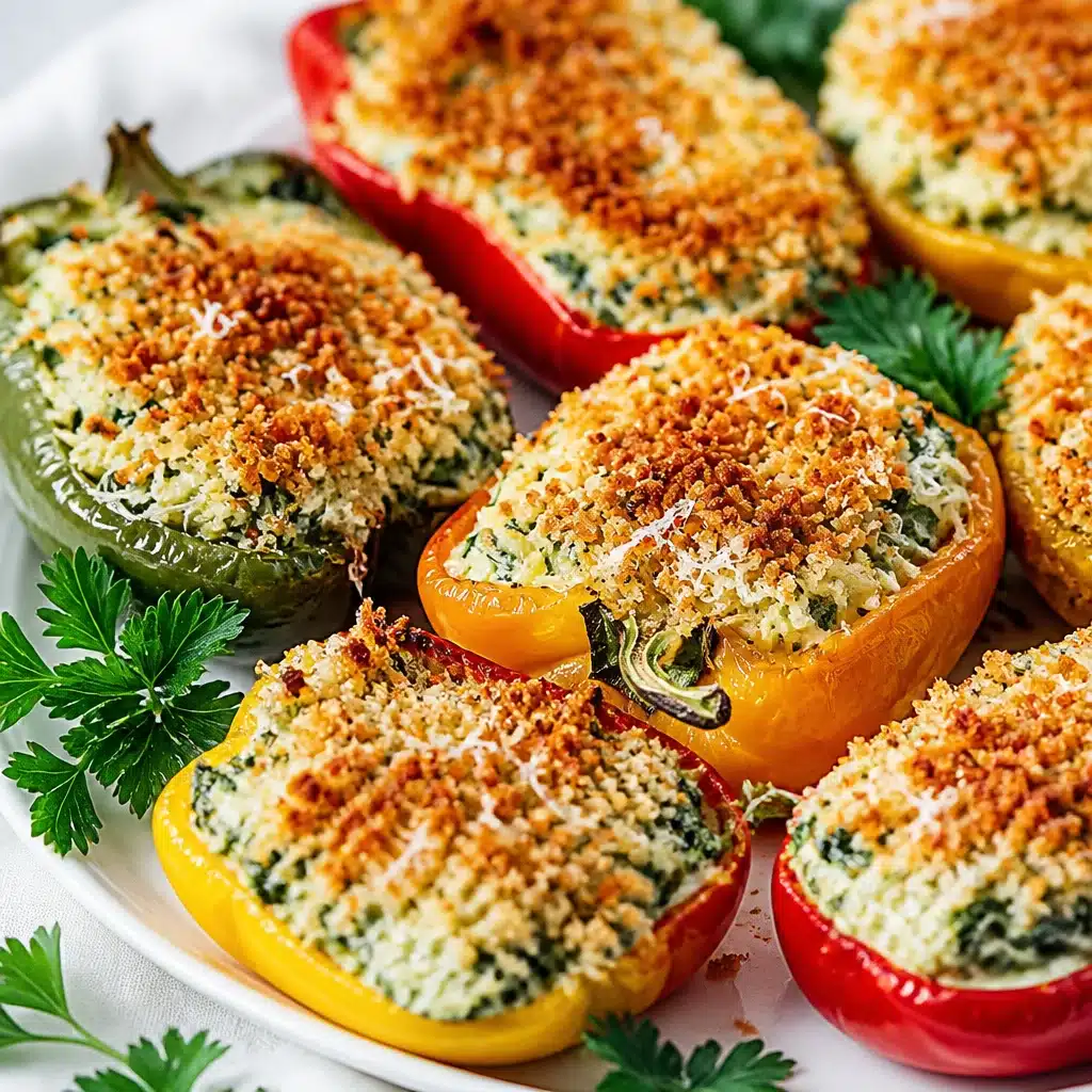 Delicious Ricotta Stuffed Peppers filled with creamy ricotta and fresh herbs
