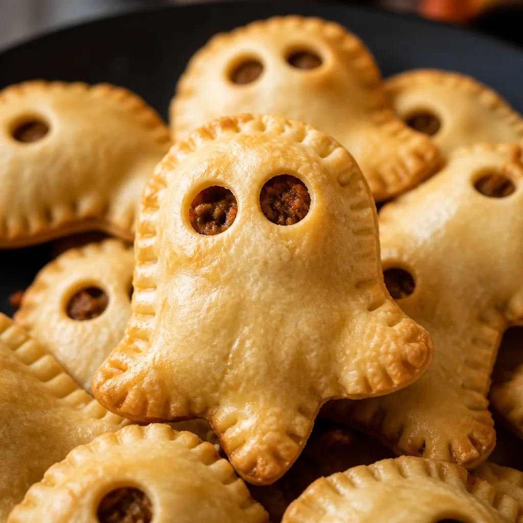 Cute Ghost Taco Hand Pies perfect for Halloween parties and festive gatherings.