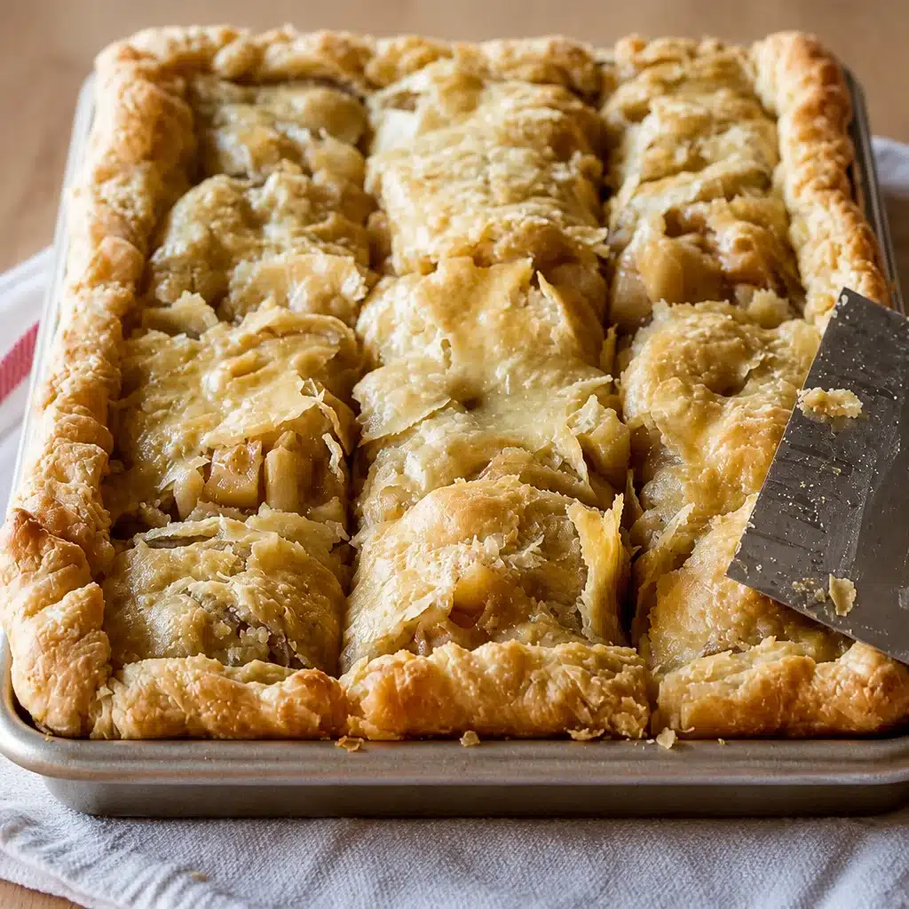 Delicious Apple Slab Pie served in squares, perfect for gatherings and celebrations.