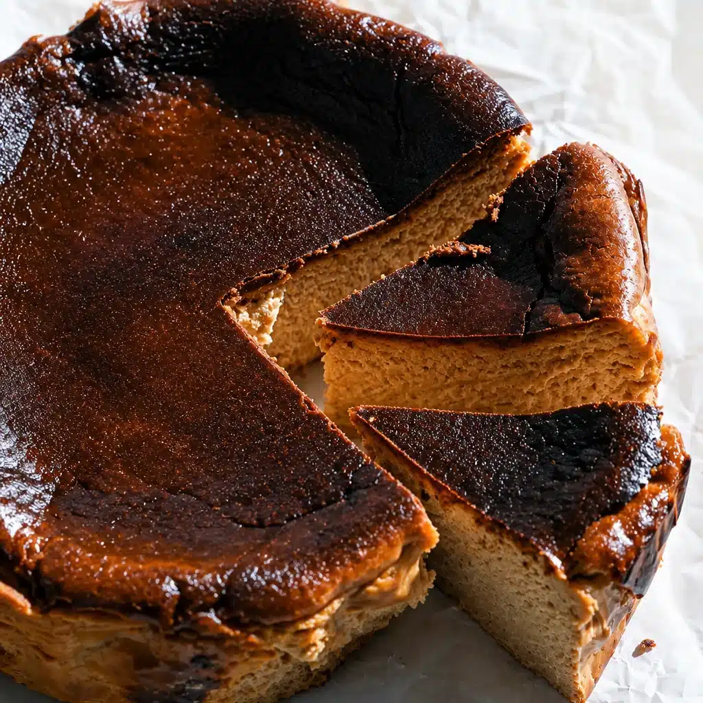 Creamy apple cider cheesecake topped with cinnamon and brown sugar, perfect for fall.
