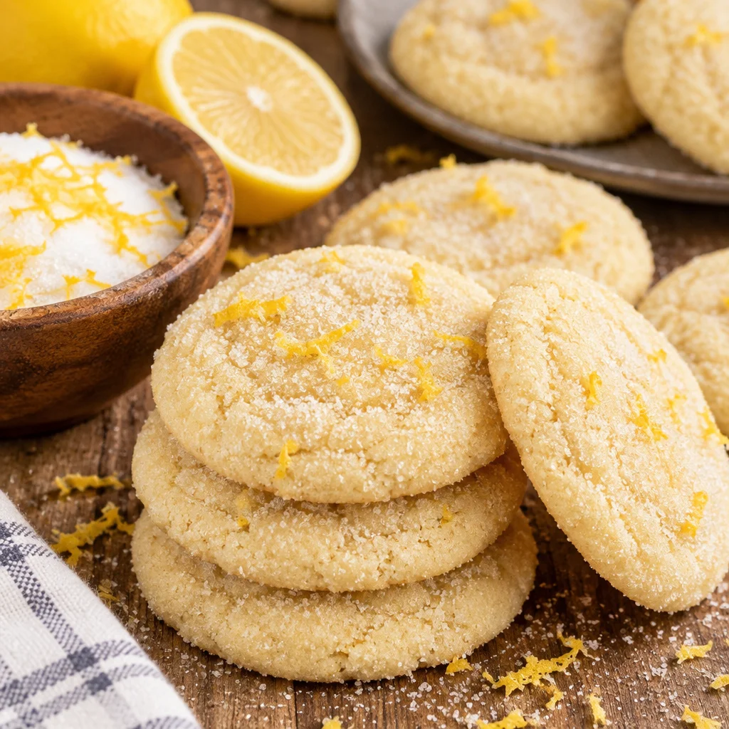 Delicious soft chewy lemon cookies with bright citrus flavor and tender texture.