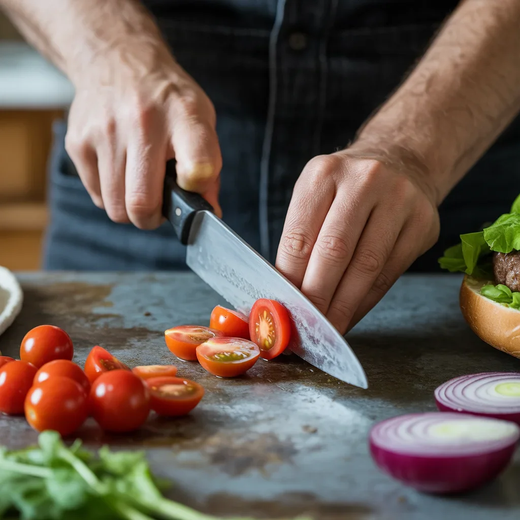 sweet potato burger bowl prep steps