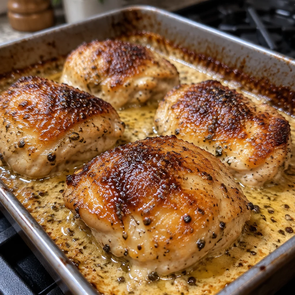 Delicious Chicken Au Poivre with creamy peppercorn sauce served on a plate.