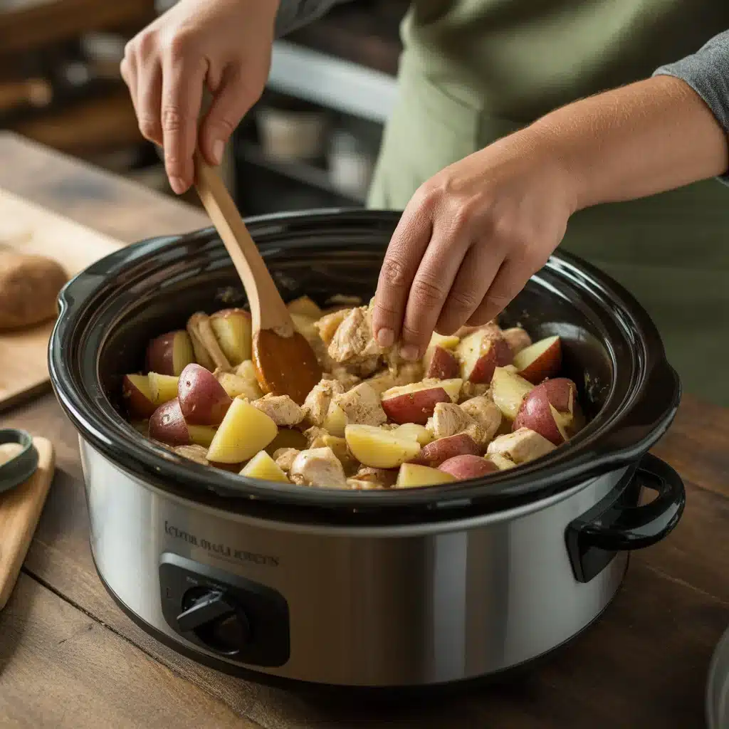Garlic Parmesan Crockpot Chicken and Potatoes Recipe