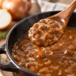 Delicious homemade onion gravy with caramelized onions and rich flavor.