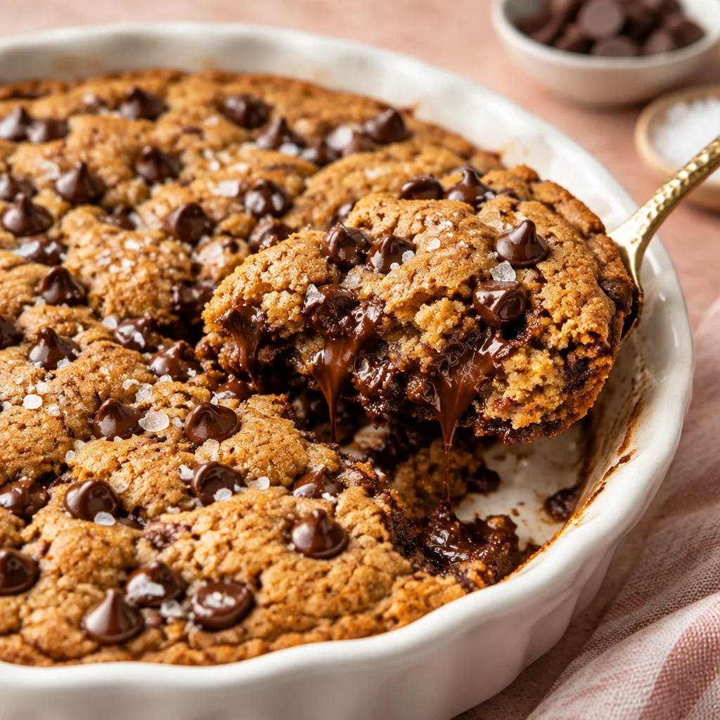 Delicious scoopable cookies with crispy edges and gooey centers, served warm.