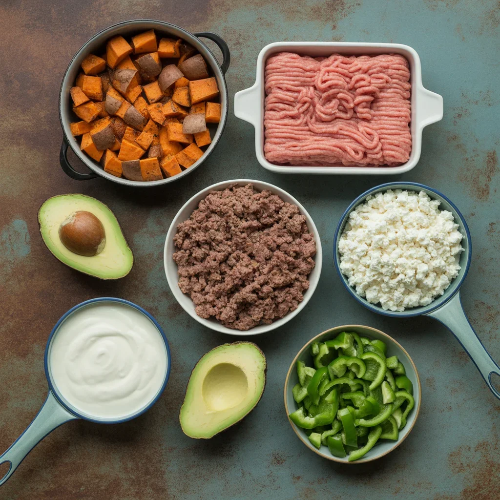 sweet potato ground beef bowl