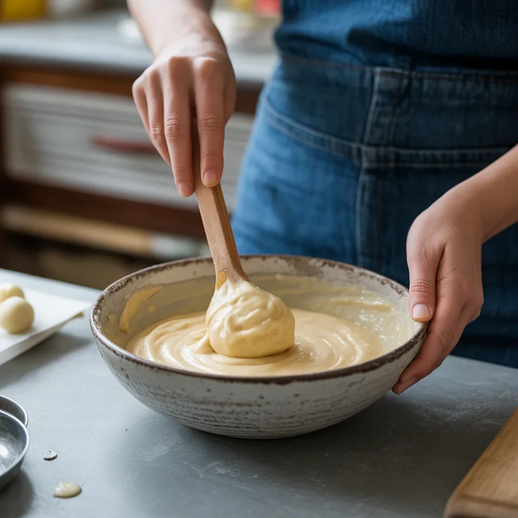 Emma making butter mochi recipe from scratch